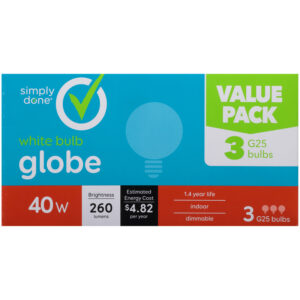 40 W Globe G25 Bulbs  White