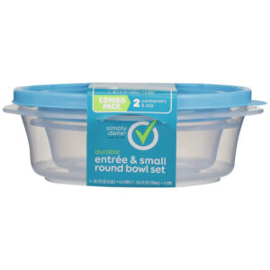 Durable Entree & Small Round Bowl Containers & Lids Set
