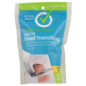 One Size Fits Most Latex Free Nitrile Food Handling Disposable Gloves