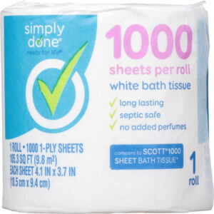 Simply Done 1-Ply White Bath Tissue 1 ea