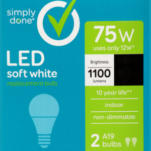 Simply Done 12 Watts Soft White LED Light Bulbs 2 ea