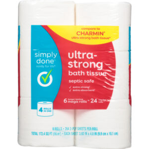 Simply Done 2-Ply Mega Rolls Ultra-Strong Bath Tissue 6 ea