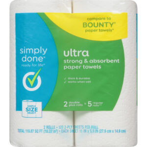 Simply Done 2-Ply Simple Size Select Strong & Absorbent Ultra Paper Towels 2 Rolls