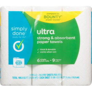 Simply Done 2-Ply Simple Size Select Ultra Paper Towels 6 Rolls 6 ea
