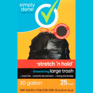 Simply Done Trash Bag, Flap Tie, Small, Clean Fresh Scent, 4 Gallon