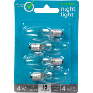 Simply Done 4 Watts Clear Bulb Night Light 4 ea