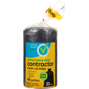 Simply Done 45 Gallon Extra Heavy Duty Contractor Clean-Up Bags 20 ea