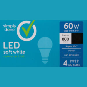 Simply Done 60 Watts Led Soft White Replacement Light Bulb 4 ea