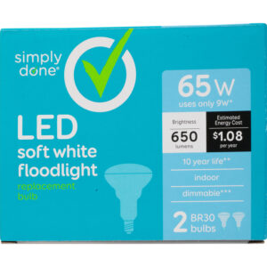 Simply Done 65 Watts Soft White Floodlight Led Light Bulb 2 ea