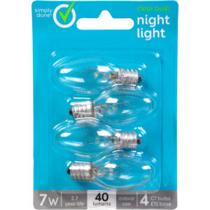 Simply Done 7W Clear Bulb Night Light Light Bulb 4 ea