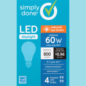 Simply Done 8 Watts Daylight Frosted LED Light Bulbs 4 ea