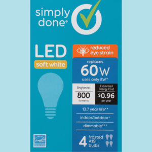 Simply Done 8 Watts Soft White Frosted LED Light Bulbs 4 ea