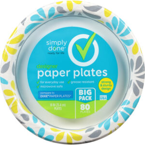 Simply Done Big Pack 10 Inch Designer Paper Plates 80 ea