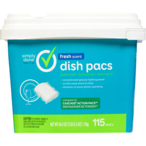 Simply Done Dish Pacs Automatic Fresh Scent Dishwasher Detergent 115 ea