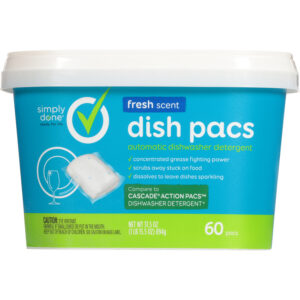 Simply Done Dish Pacs Automatic Fresh Scent Dishwasher Detergent 60 ea