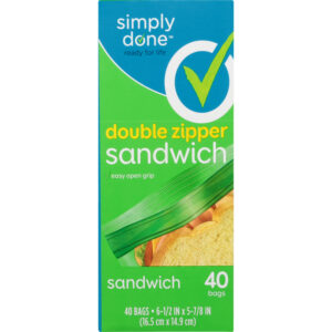 Simply Done Double Zipper Sandwich Bags 40 ea