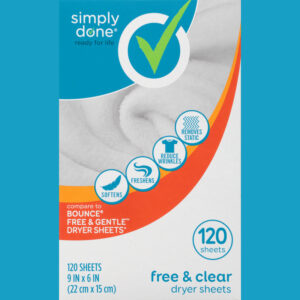 Simply Done Free & Clear Dryer Sheets 120 ea