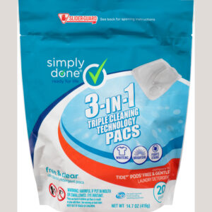 Simply Done Free & Clear Laundry Detergent Pacs 20 ea