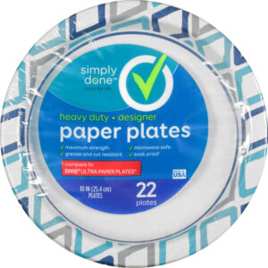 Simply Done Heavy Duty Designer Paper Plates 22 22 ea Shrinkwrapped