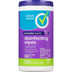 Simply Done Lavender Scent Disinfecting Wipes 75 ea