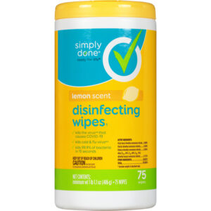 Simply Done Lemon Scent Disinfecting Wipes 75 ea