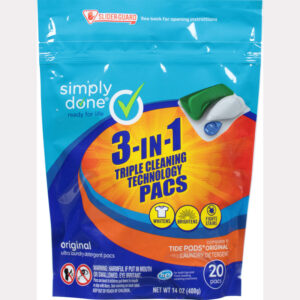 Simply Done Pacs Ultra Original Laundry Detergent 20 Pacs 20 ea