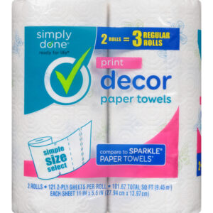 Simply Done Print Decor Simple Size Select 2 Ply Paper Towels 2 ea