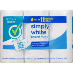 Simply Done Simply White Simple Size Select 2-Ply Paper Towels 6 ea