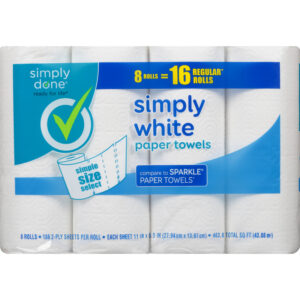 Simply Done Simply White Simple Size Select 2-Ply Paper Towels 8 ea