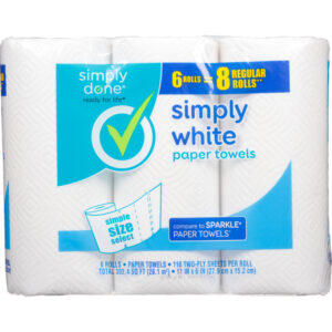 Simply Done Two-Ply Regular Roll Simply White Paper Towels 6 ea