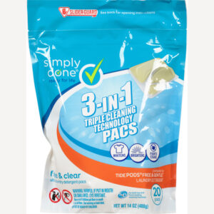 Simply Done Ultra Free & Clear Laundry Detergent Pacs 20 ea