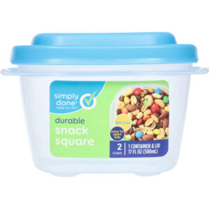 Simply Done 17 Fluid Ounce Snack Square Durable Container & Lid 1 ea