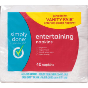 Simply Done 3-Ply Entertaining Napkins 40 ea