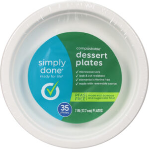 Simply Done 7 Inch Compostable Dessert Plates 35 ea