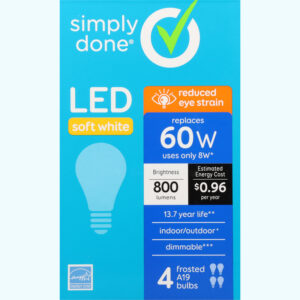 Simply Done 8 Watts Frosted Soft White LED Light Bulbs 4 ea