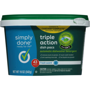 Simply Done Dish Pacs Triple Action Automatic Fresh Scent Dishwasher Detergent 43 ea