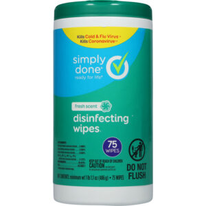 Simply Done Disinfecting Fresh Scent Wipes 75 ea