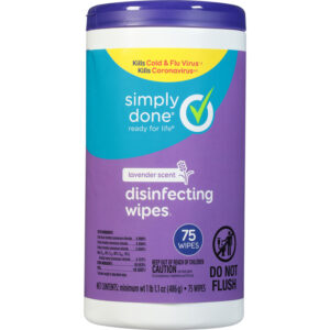 Simply Done Disinfecting Lavender Scent Wipes 75 ea