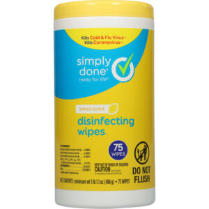 Simply Done Disinfecting Lemon Scent Wipes 75 ea