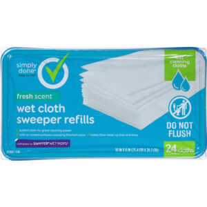 Simply Done Fresh Scent Wet Cloth Sweeper Refills 24 ea