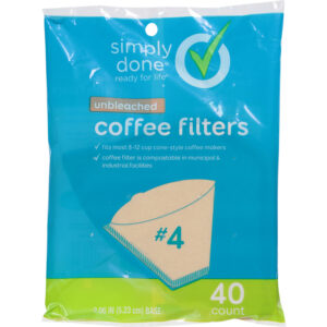 Simply Done No. 4 Unbleached Coffee Filters 40 ea