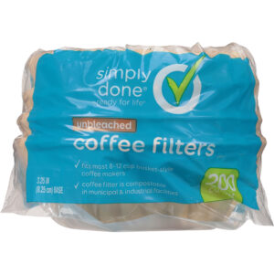 Simply Done Unbleached Coffee Filters 200 ea