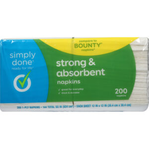 Simply Done 1-Ply Strong & Absorbent Napkins 200 ea