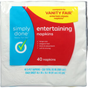 Simply Done 3-Ply Entertaining Napkins Large Size 40 ea