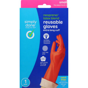 Simply Done Extra Long Cuff Neoprene/Latex Blend Reusable Gloves Small 1 pr
