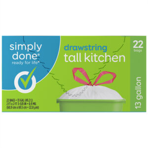 Simply Done 13 Gallon Drawstring Tall Kitchen Bags 22 ea
