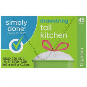 Simply Done 13 Gallon Drawstring Tall Kitchen Bags 45 ea
