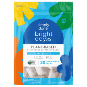 Simply Done Bright Day Plant-Based Free & Clear Dishwasher Detergent Packs 20 ea