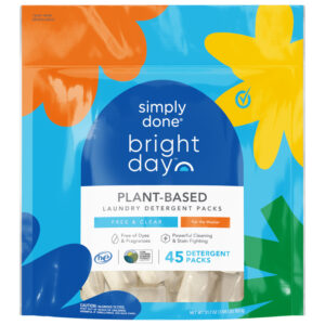 Simply Done Bright Day Plant-Based Free & Clear Laundry Detergent Packs 45 ea