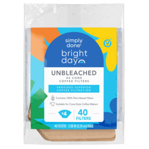 Simply Done Bright Day Unbleached Coffee Filters 40 ea